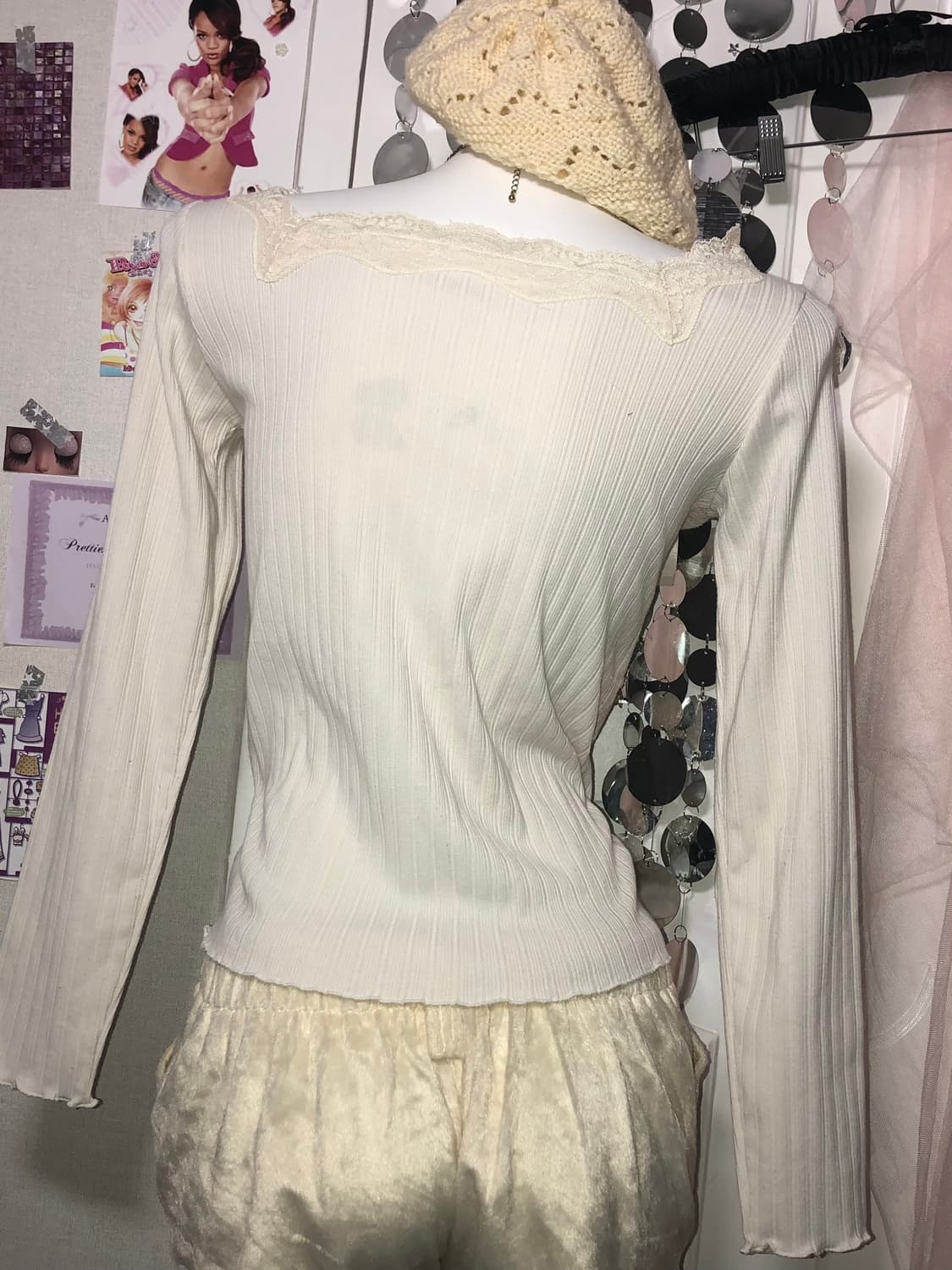 ivory lace deer top 상품이미지2