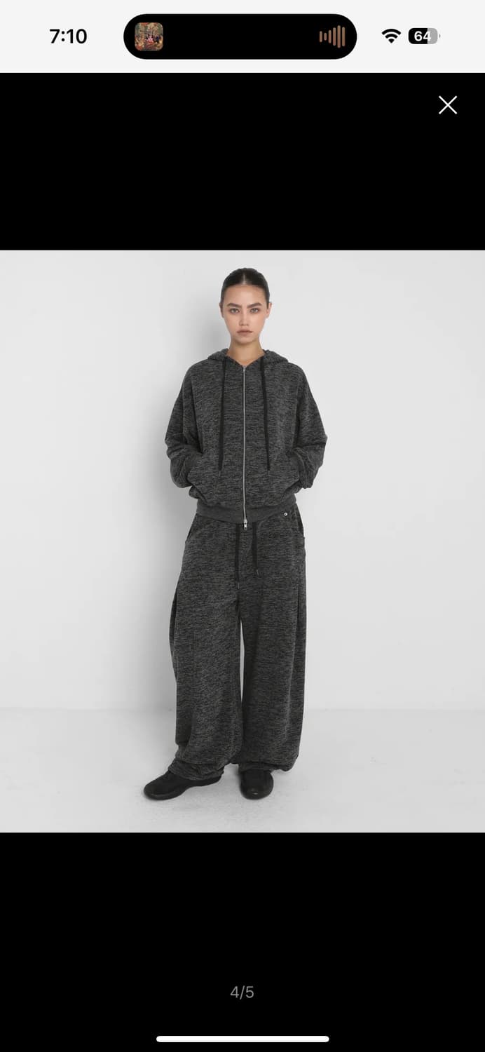 샌드릭 BRUSHED BOKASHI HOODED ZIP UP_BLACK 상품이미지3