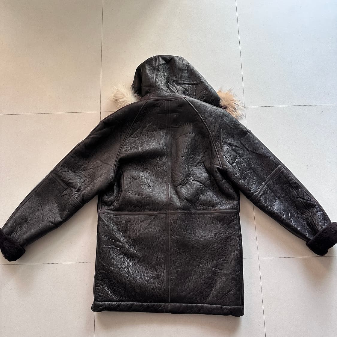 모건(일본) 멤피스벨 무톤 후드 통가죽 무스탕 M 상품이미지7