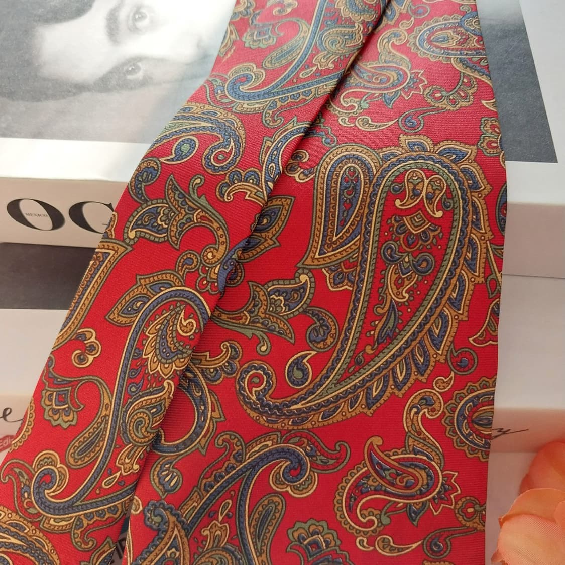 레오나르도 스트렐리 실크 레드 넥타이 9.8cm A+등급 K1295
 상품이미지3