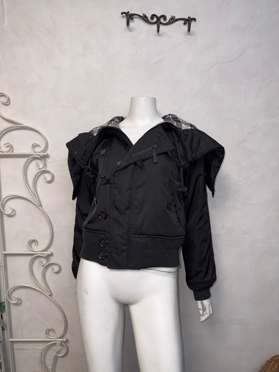 DIESEL black check hood flight bomber 상품이미지9