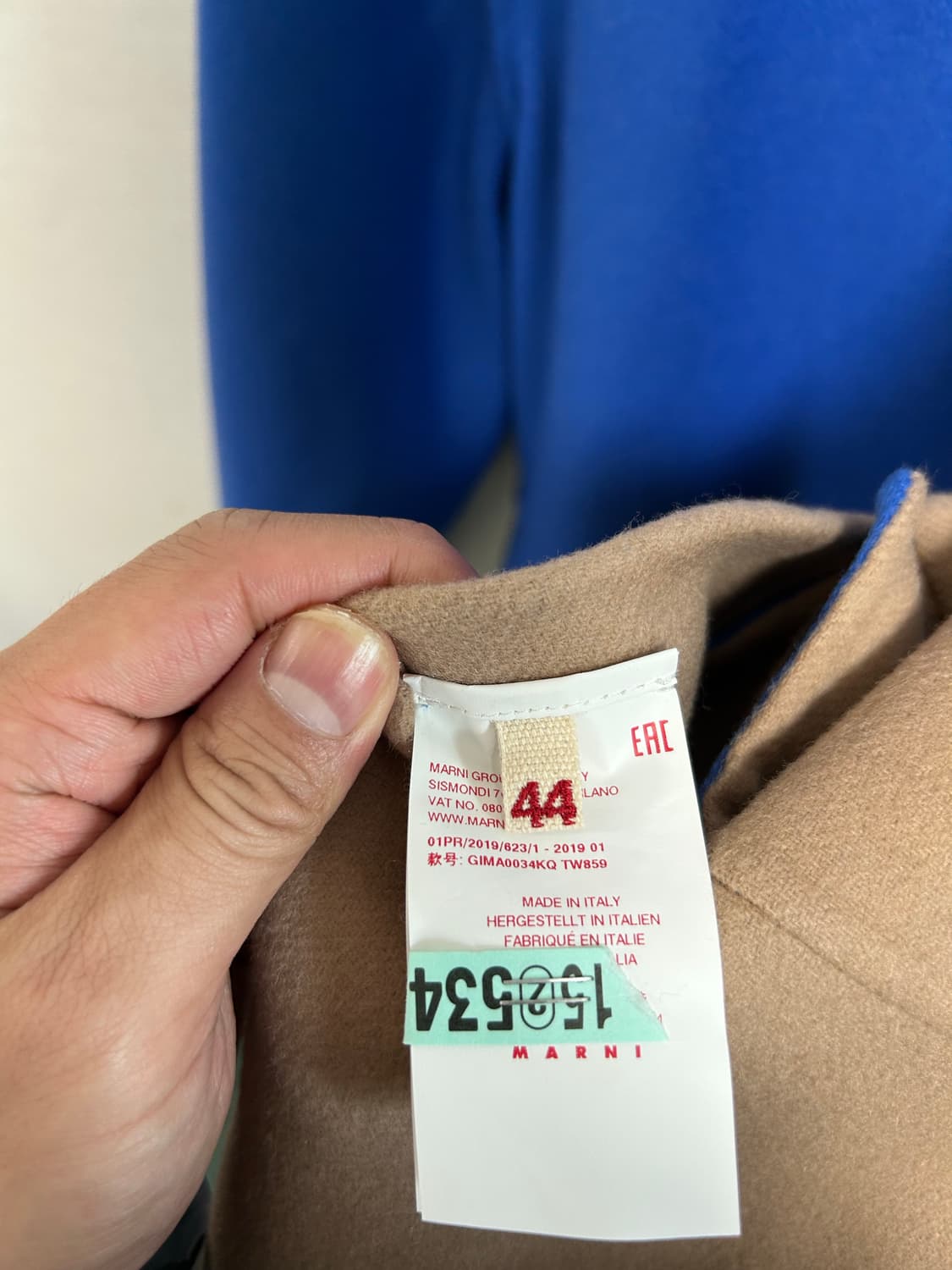 마르니 리버시블 캐시미어 자켓 44사이즈 (국내 55-66 추천) 상품이미지8