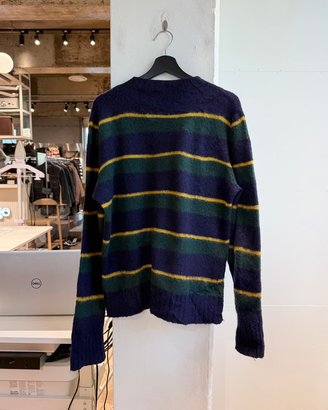 드레익스 네이비 스트라이프 라나버진울 니트  상품이미지7