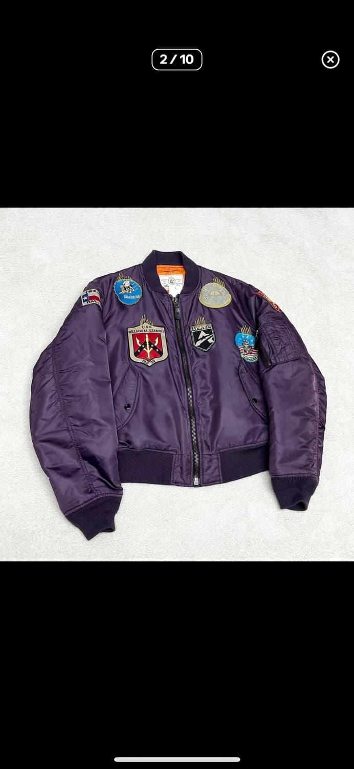 재팬 아비렉스 퍼플 탑건 패치 MA-1 상품이미지2