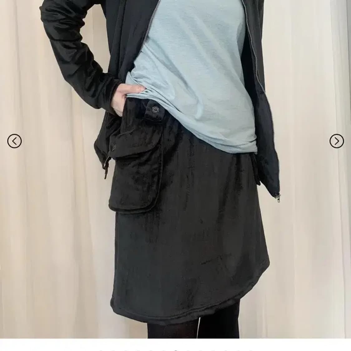 구해요) 지초이 컴포트 플리스 포켓 스커트 블랙으로 구해요 상품이미지1