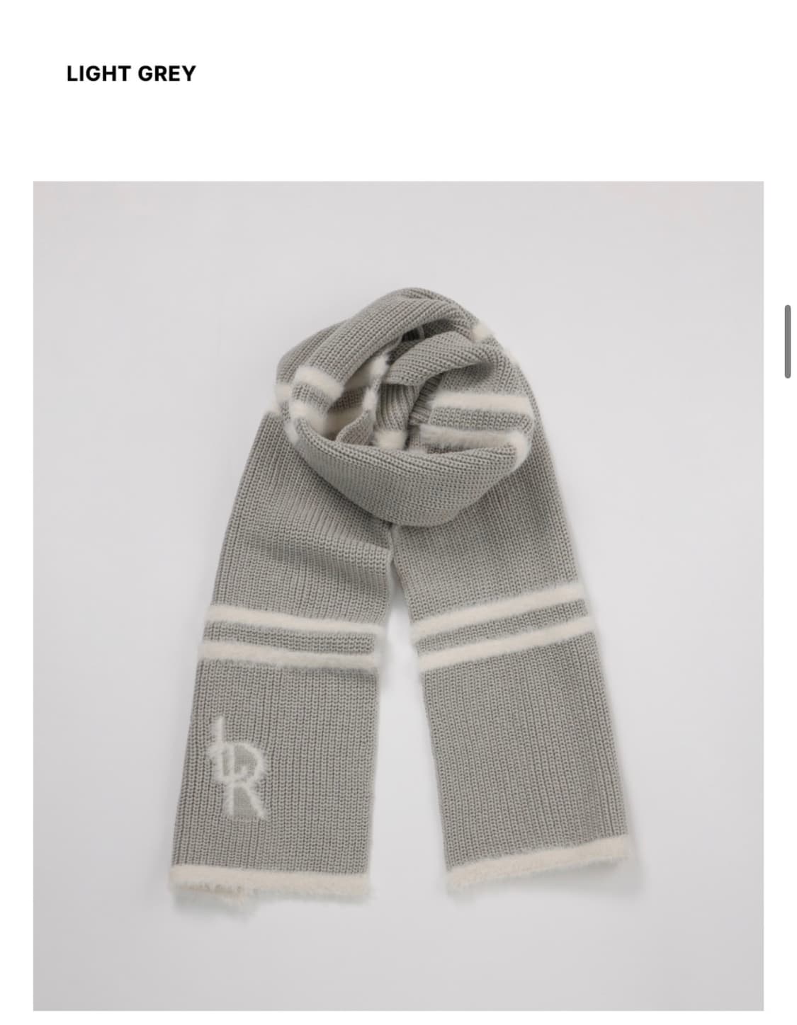레더리 플러피 스트라이프 니트 머플러 [LIGHT GREY] 상품이미지6