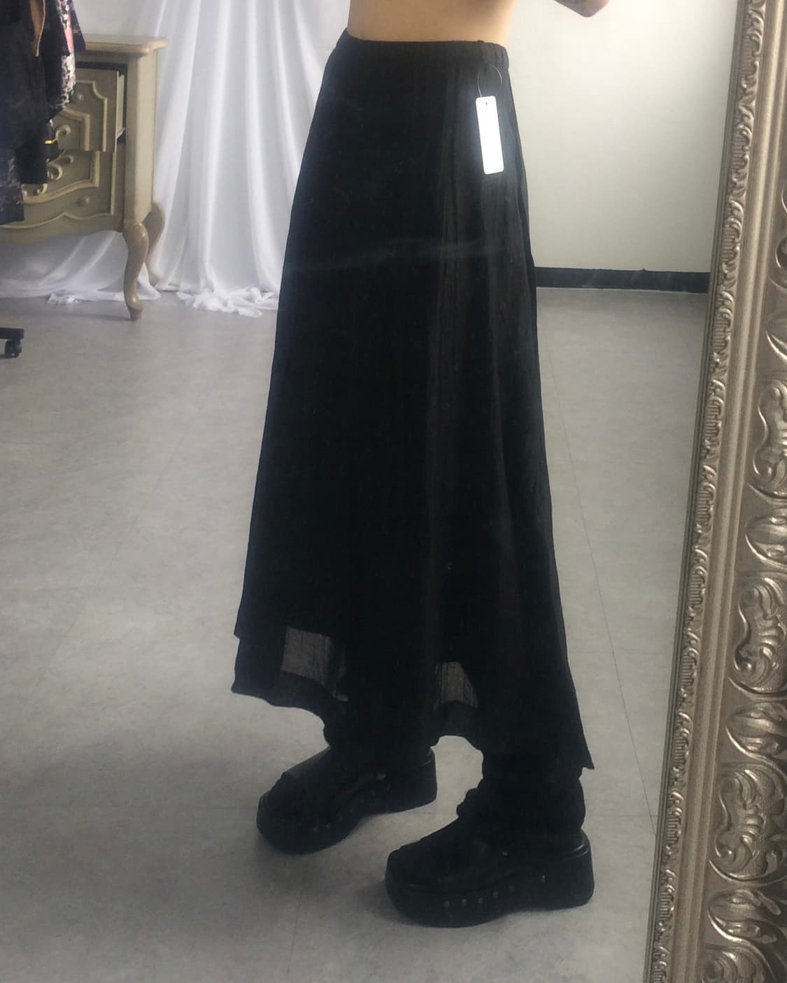 Black long skirt 상품이미지6
