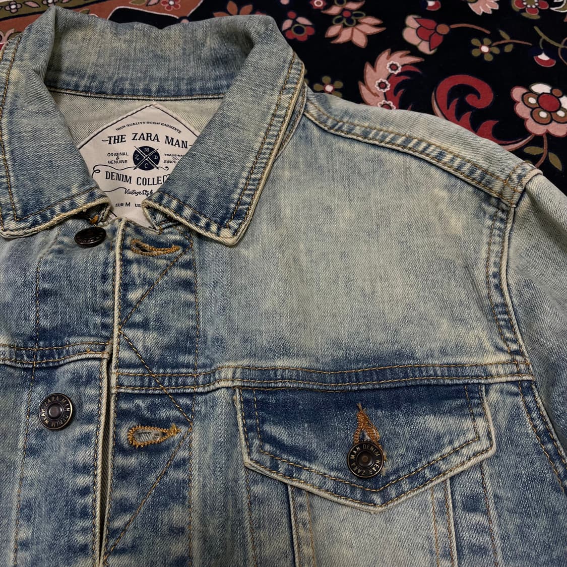 자라 맨 워싱 데님 트러커 자켓 M 상품이미지4