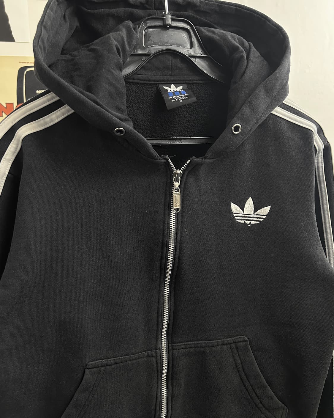 아디다스 트레포일 로고  후드집업 블랙 상품이미지2