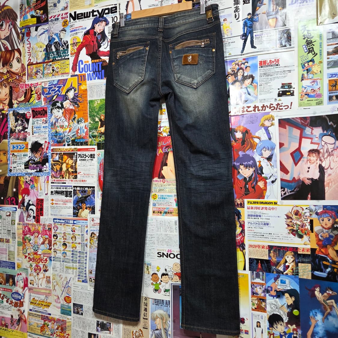 빈티지 샌드워싱 진청 지퍼 포켓 데님 팬츠 상품이미지2