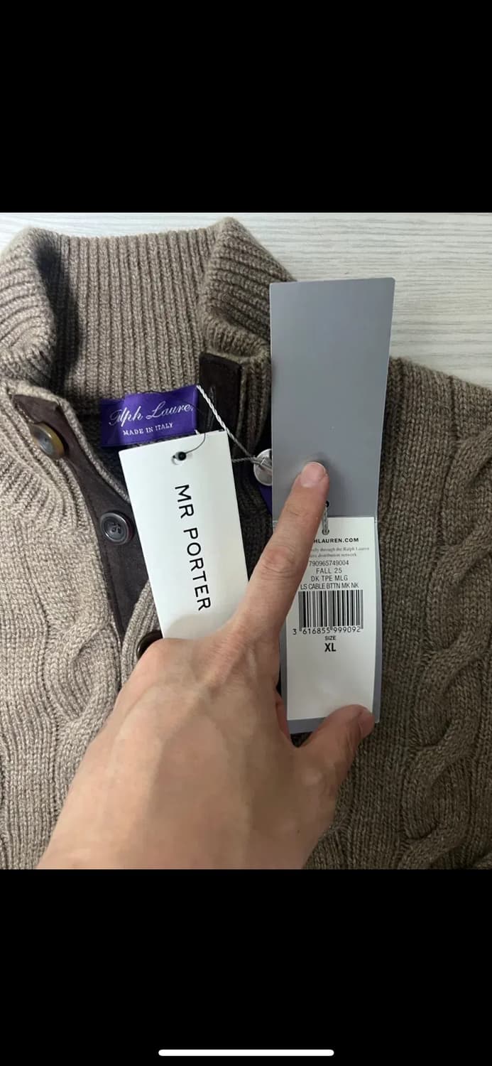 랄프로렌 퍼플라벨 캐시미어100%케이블 모크넥 이진욱 김우빈 쿠치넬리 상품이미지5