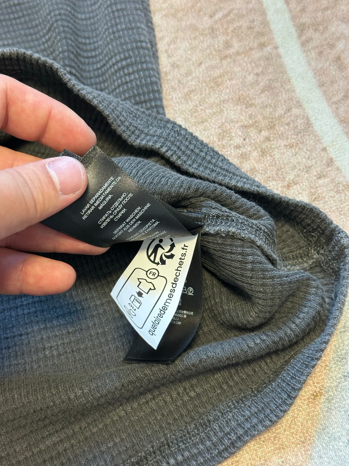 [XL] RRL(더블알엘) 와플 헨리넥 반팔 블랙 상품이미지4