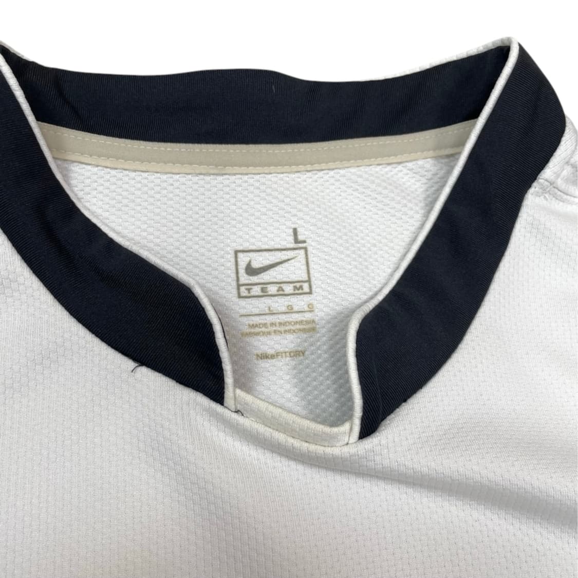 나이키 화이트 블랙 Team NikeFIT 축구 저지 반팔 티셔츠 L 상품이미지3