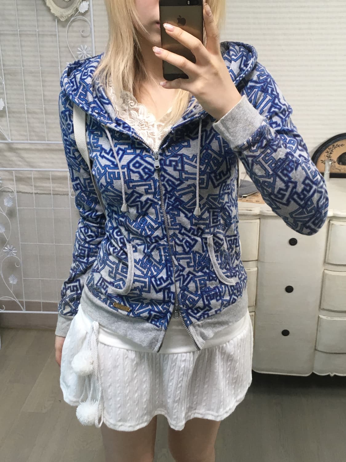 aimerfeel lettering blue-gray hood zipup 상품이미지6