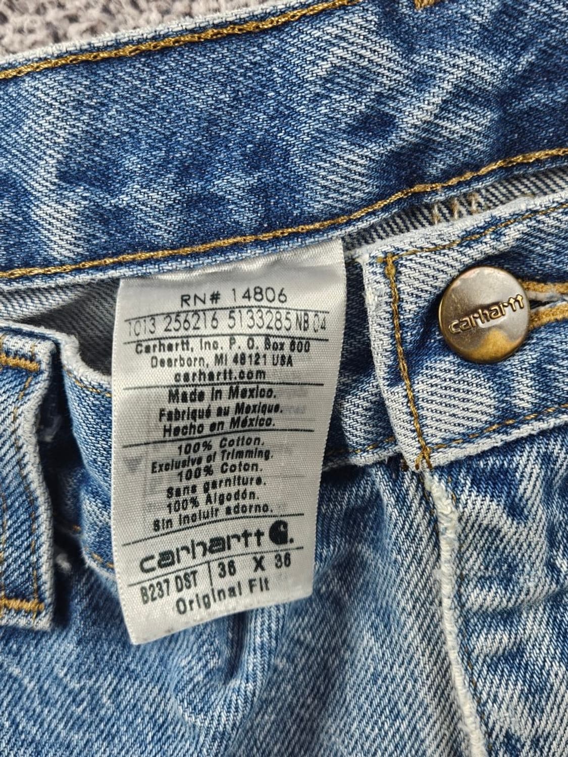 칼하트 데님 카펜터 워크 팬츠 ( 36X36 ) / 10908 상품이미지7