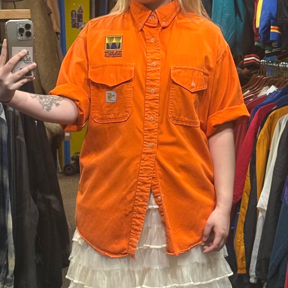 [HI] 칼하트 반팔 셔츠 오렌지 상품이미지2