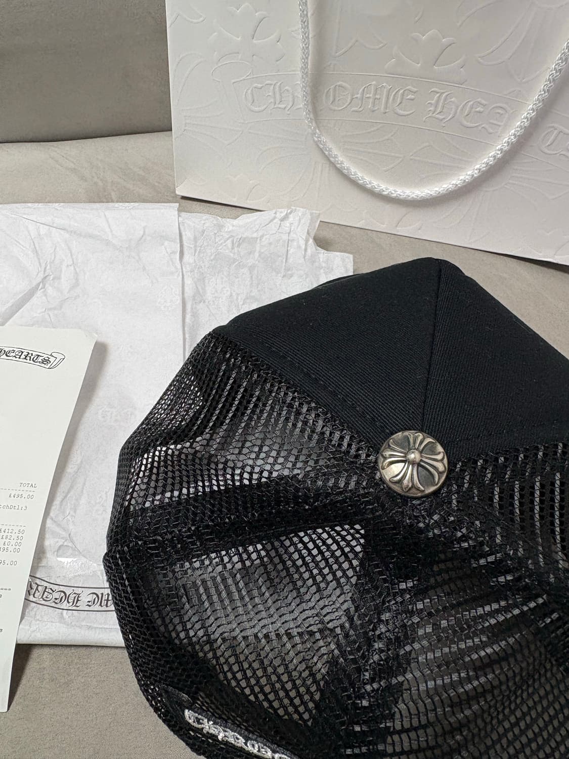 크롬하츠 세메터리 트리플 패치 트러커 캡 블랙 상품이미지3