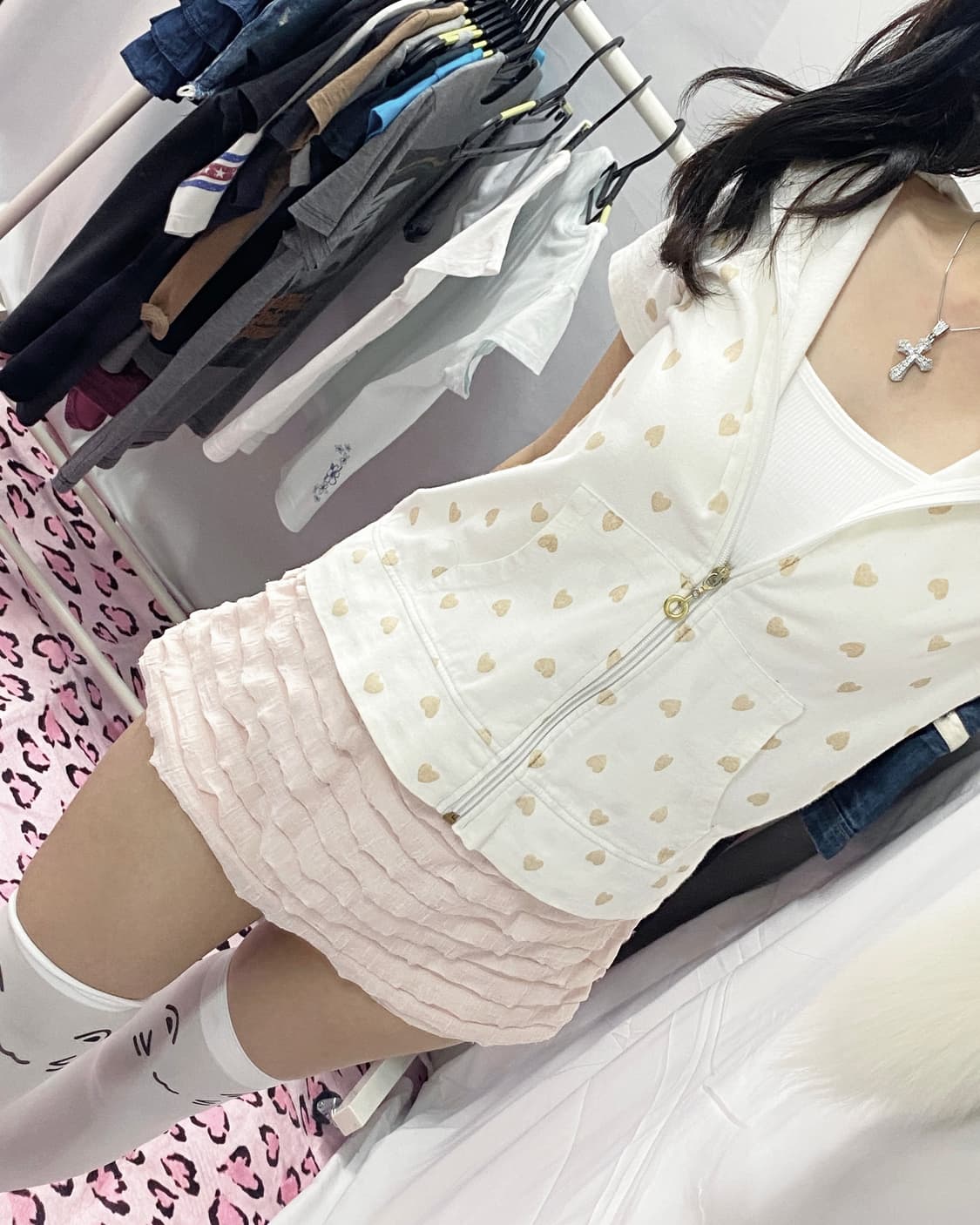 [DAIZ] 조지후쿠 하트 반팔 후드집업 상품이미지2
