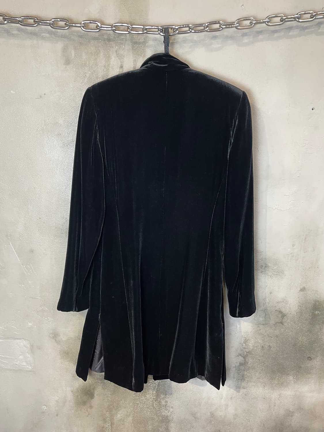 90s 아르마니 사이드짚 벨벳 코트  상품이미지7