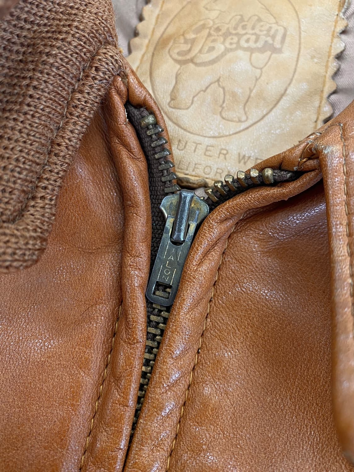 80‘s 골든베어 레더 헤링턴 자켓 상품이미지5