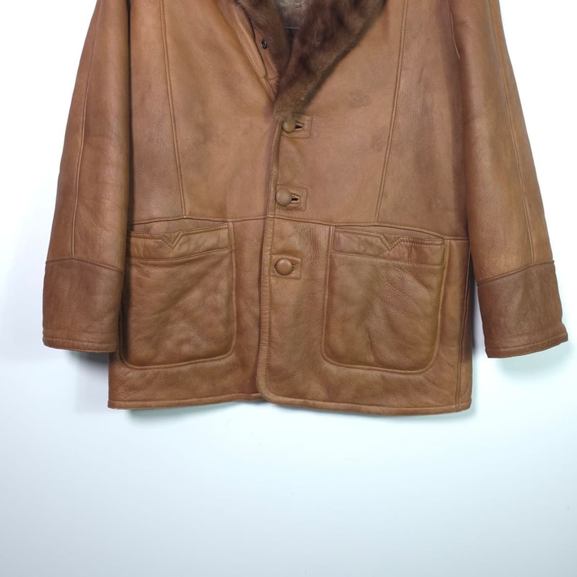 FUR 스페인 리얼양가죽 빈티지 무스탕 코트 2XL 상품이미지4