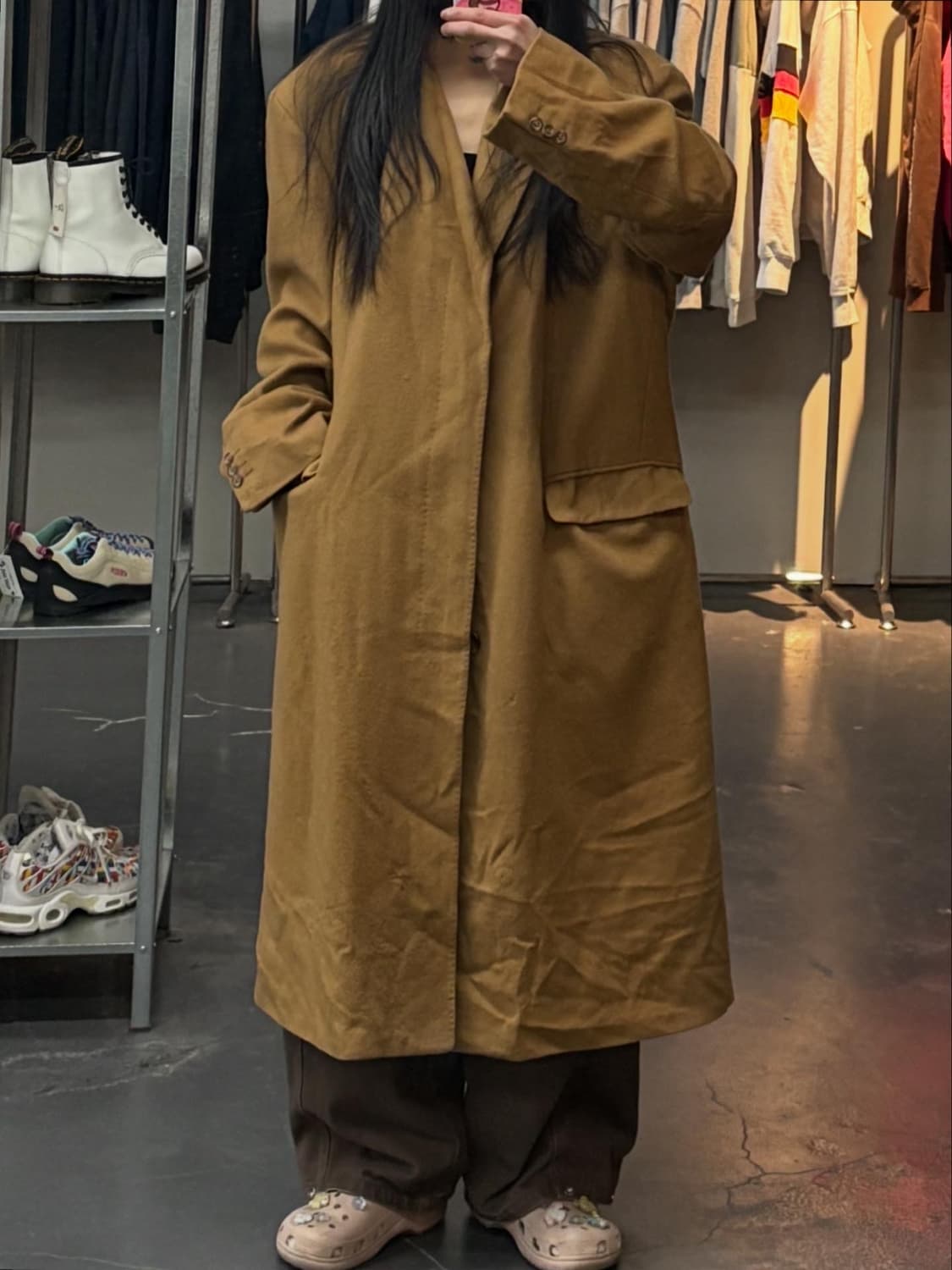 버버리 울100% 카멜 코트 A3410 상품이미지1