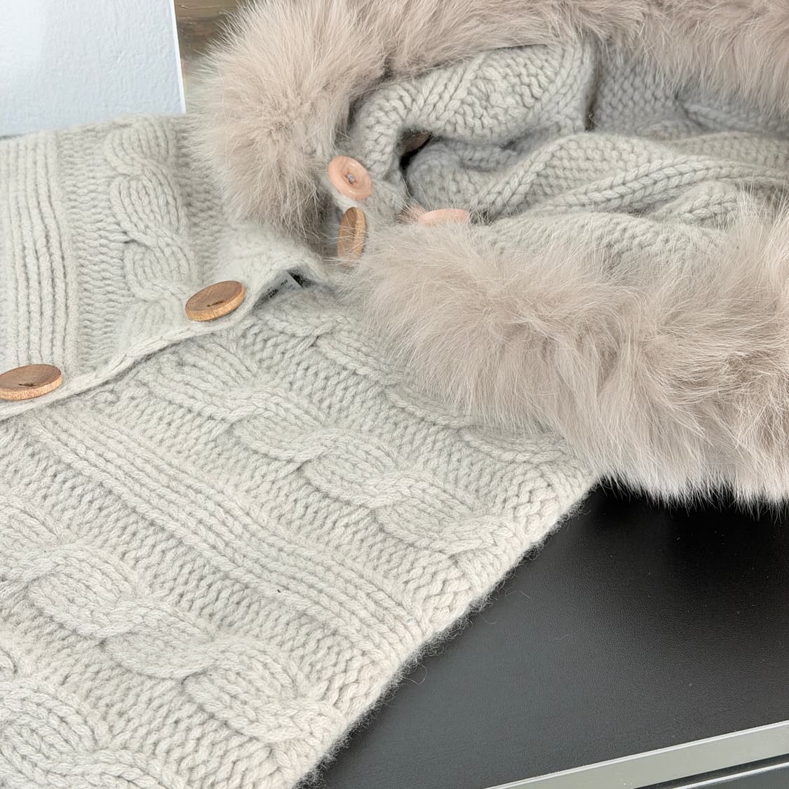 [FREE] 꽈배기니트 캐시미어 100% 케이프 상품이미지9