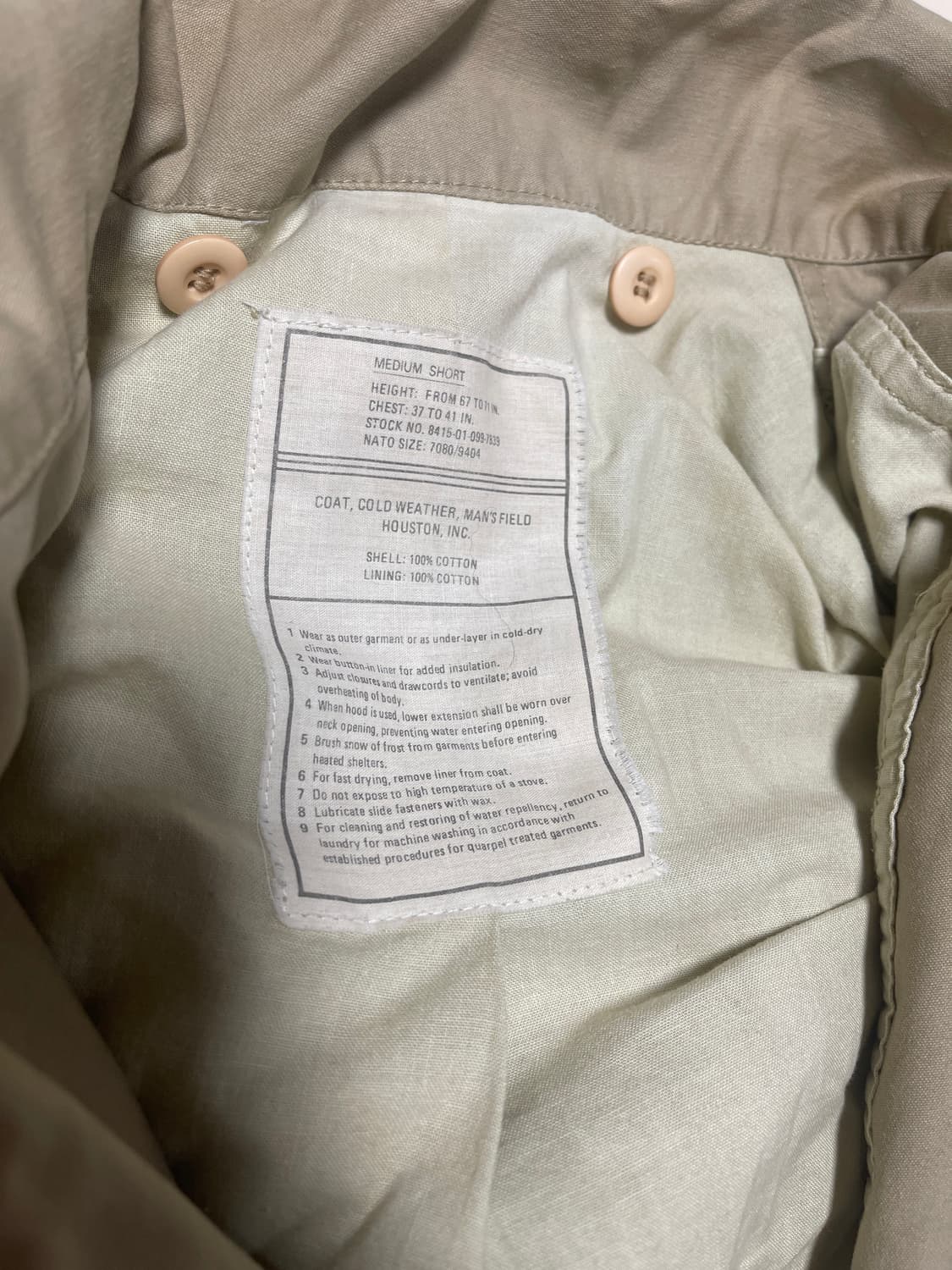 휴스턴(Houston Inc.)사의 콜드 웨더 M65 필드 자켓 상품이미지6