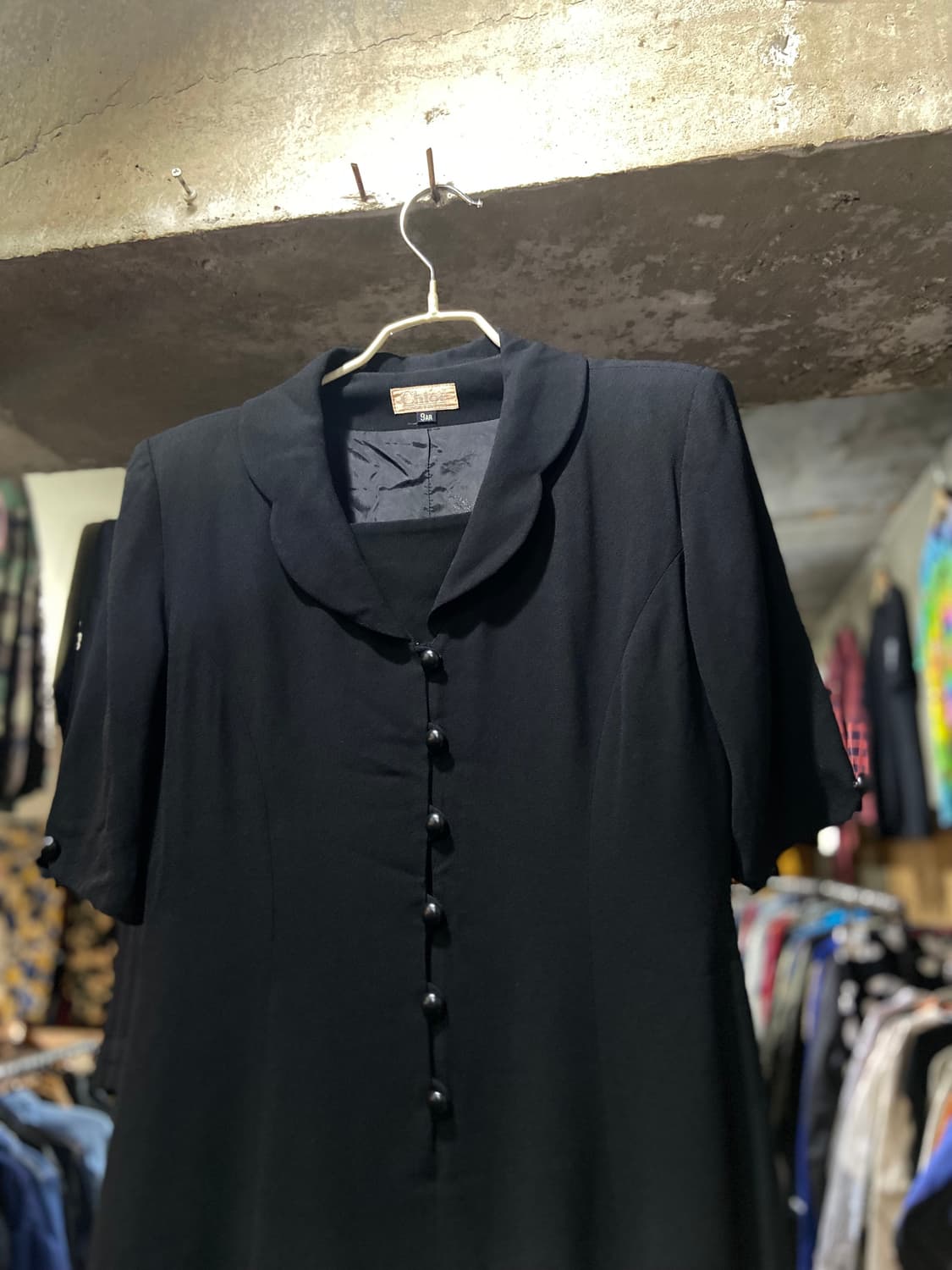 90s Chloe 빈티지 끌로에 포멀 라인 피터팬 카라 원피스 상품이미지2