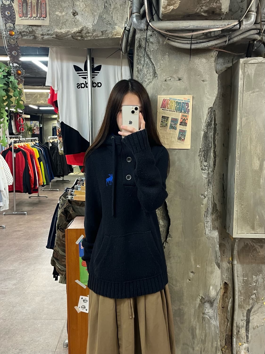 아베크롬비 후드 니트 블랙 M #csz1592 상품이미지2