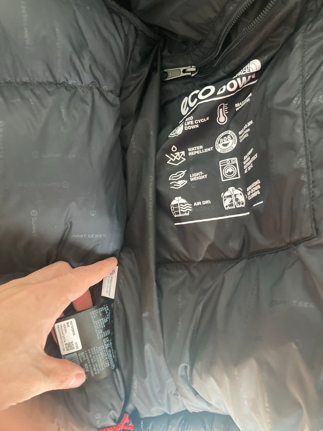 노스페이스 써밋다운 신형 드라이로프트 블랙 xl 105 상품이미지3
