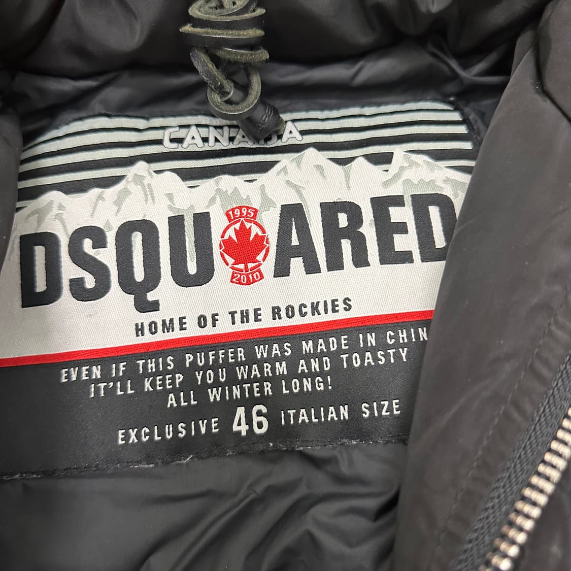 디스퀘어드 라쿤 털 숏 패딩 블랙 46사이즈 상품이미지3