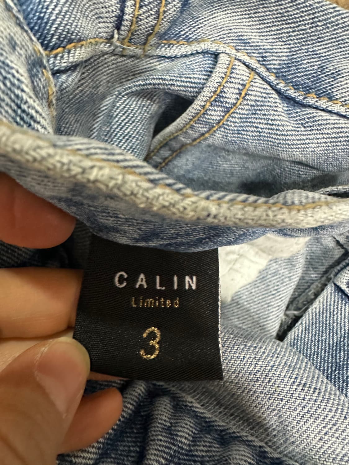 CALIN 리미티드 칼린 연청 데님 컷팅 반바지 28 상품이미지6