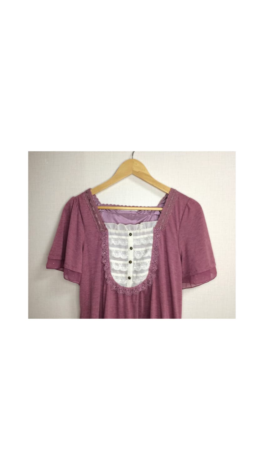 axes femme 엑시즈팜 레이스 퍼플 셔링 반팔 튜닉 상품이미지2
