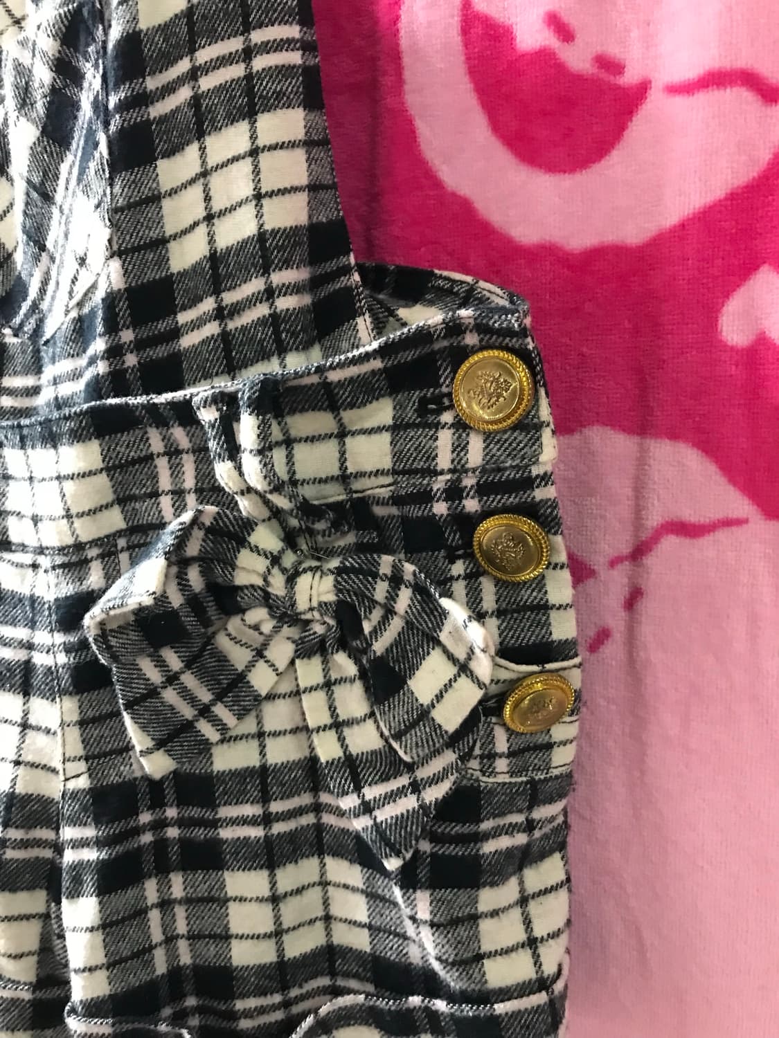 트랄라라 체크 멜빵 바지 상품이미지2