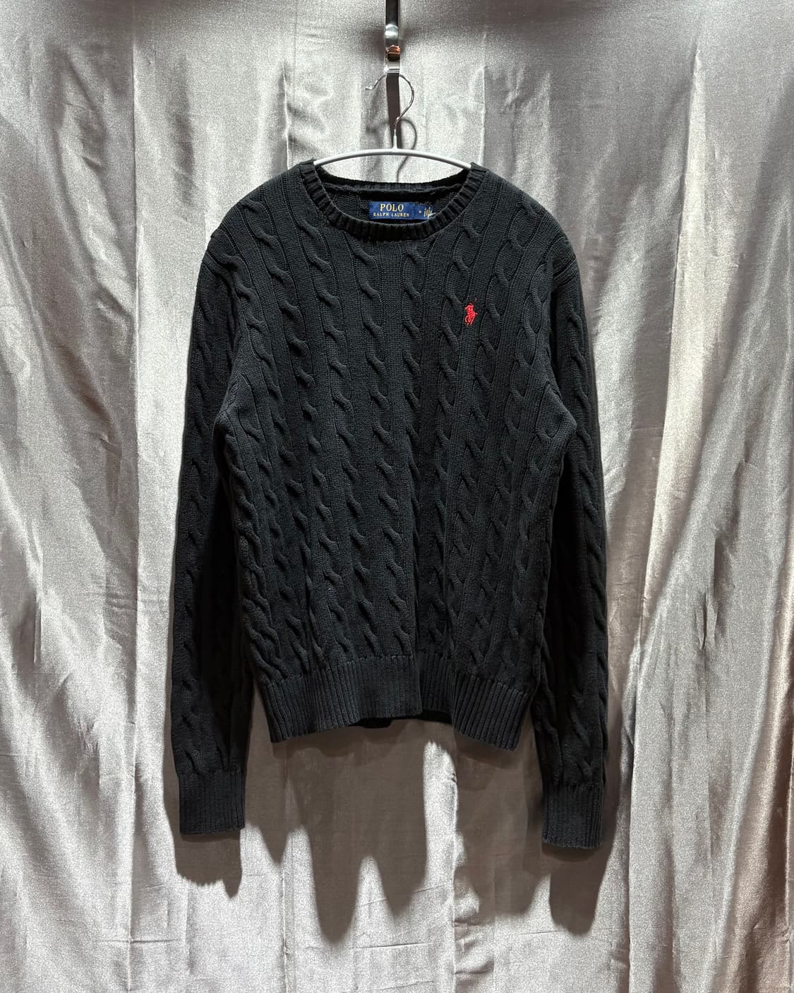 M 폴로랄프로렌 레드포니 블랙 케이블 니트 상품이미지2