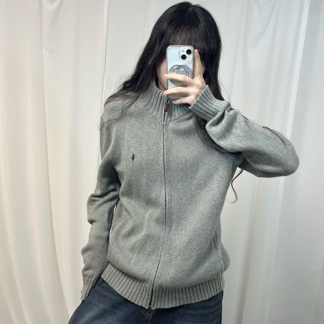Polo Grey Knit Zip-up 상품이미지1
