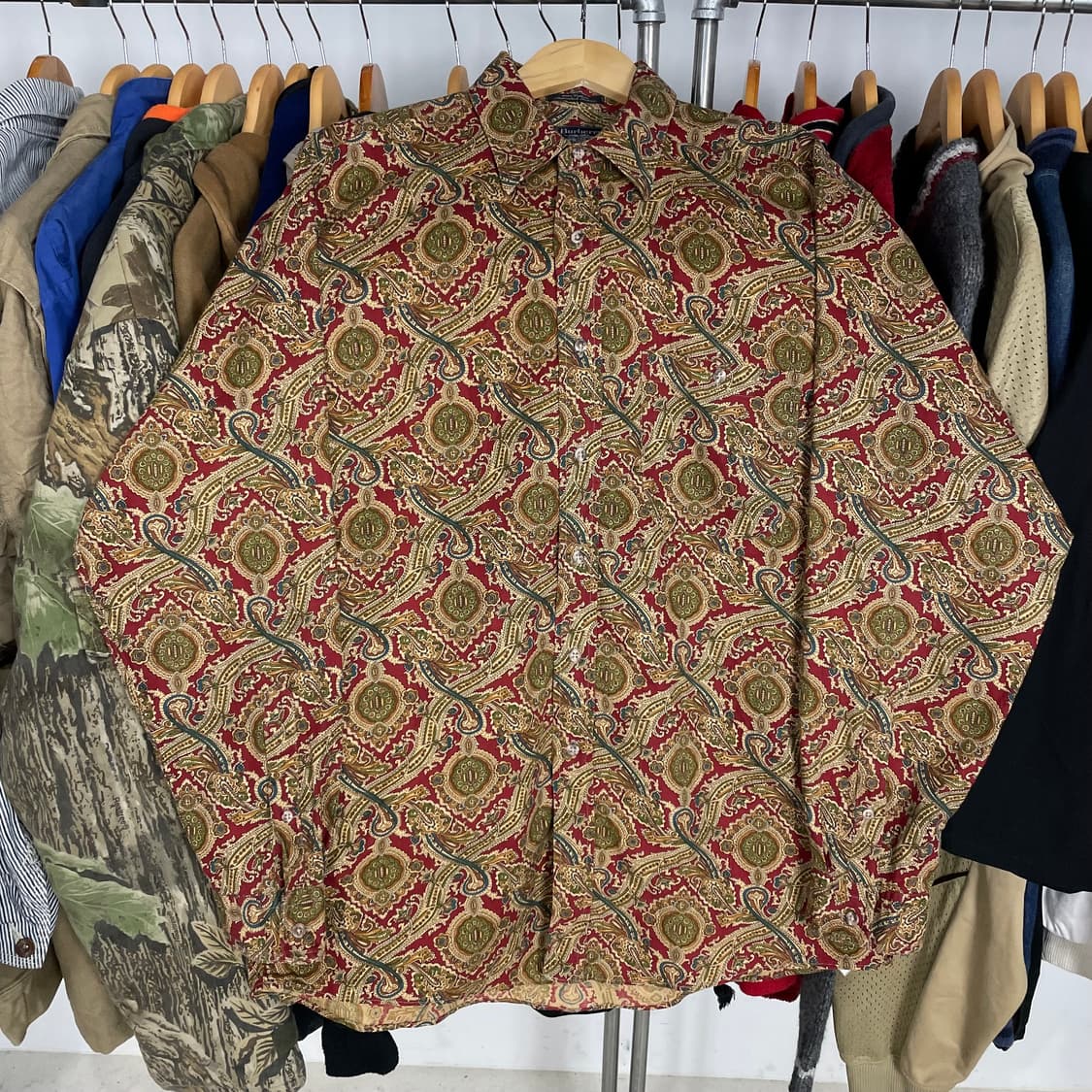 90s USA 버버리 Burberrys 페이즐리 셔츠 상품이미지2