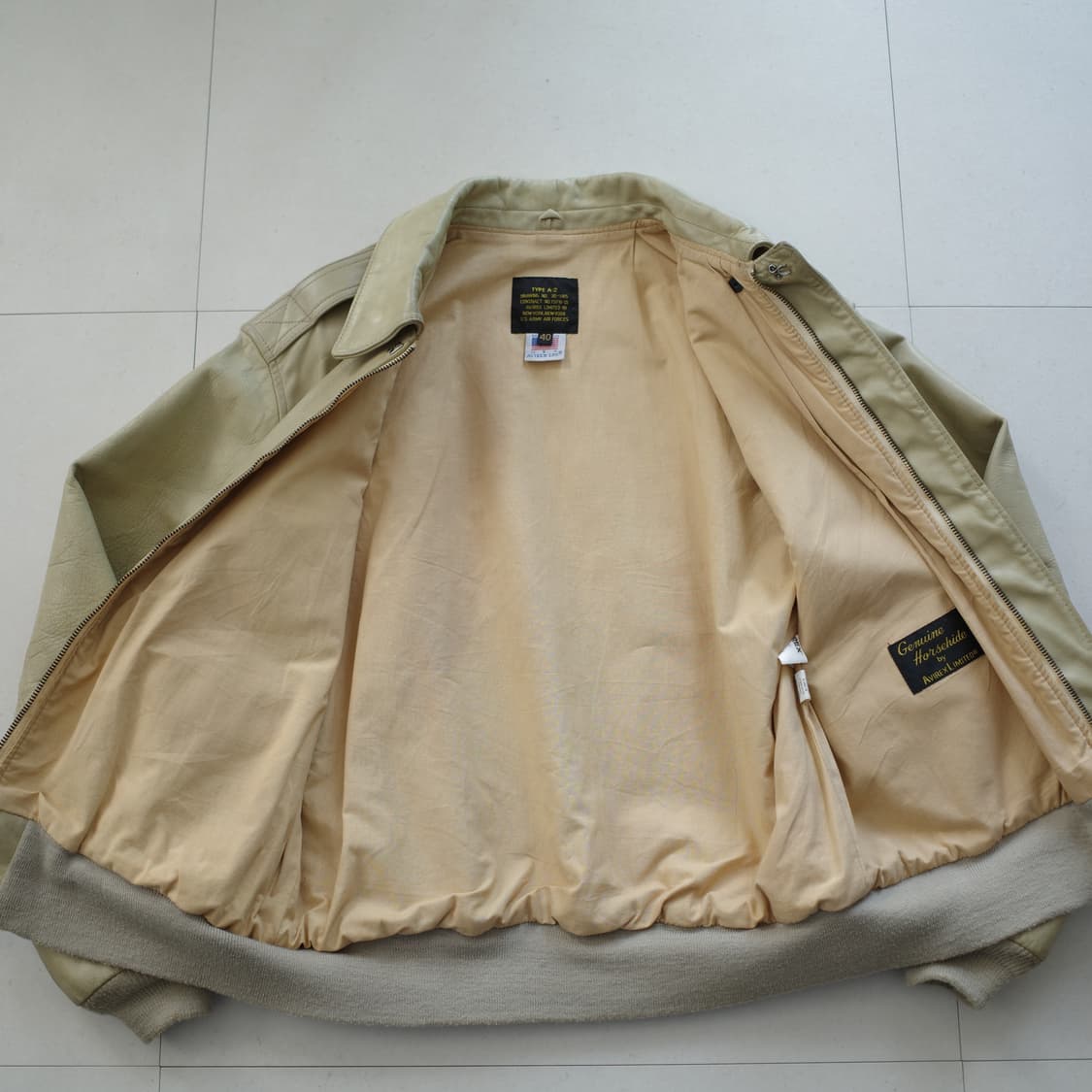 80s 아비렉스 말가죽 A-2 가죽 자켓 MADE IN USA 상품이미지7