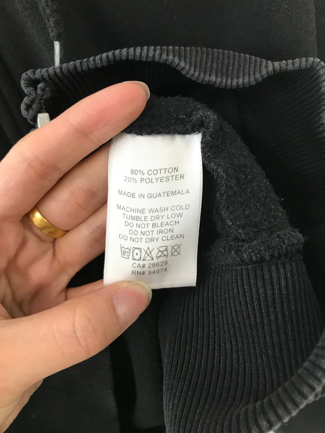 스투시 베이직 블랙 후드집업 상품이미지8