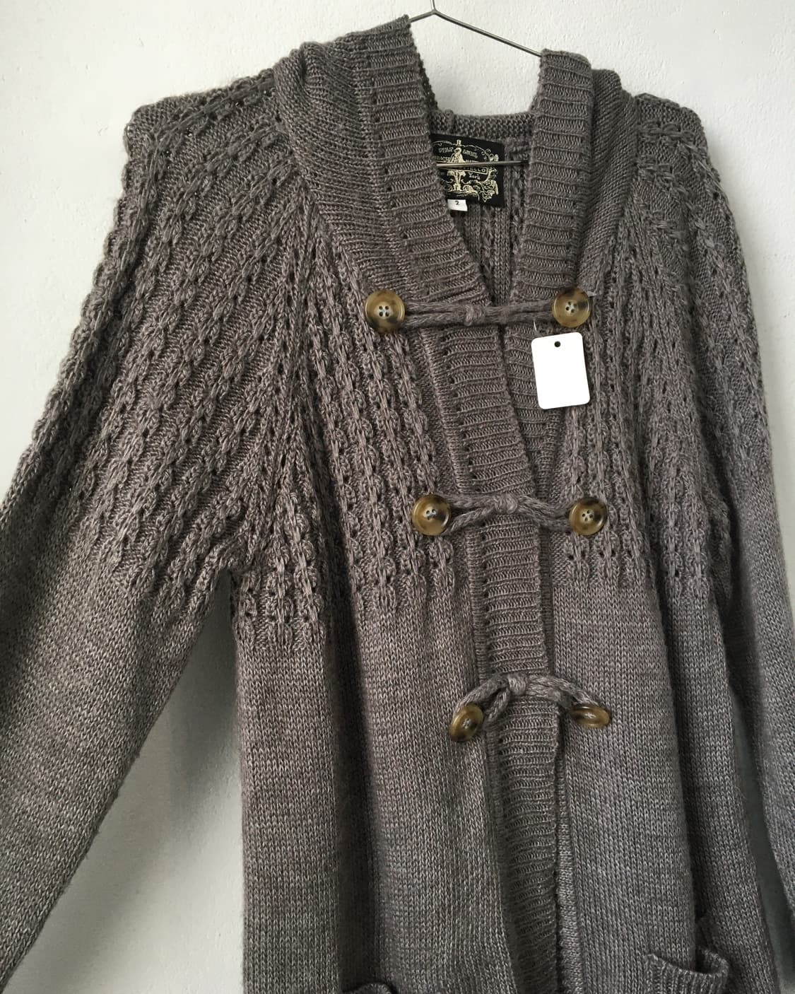 Double button point hood knit cardigan 상품이미지3