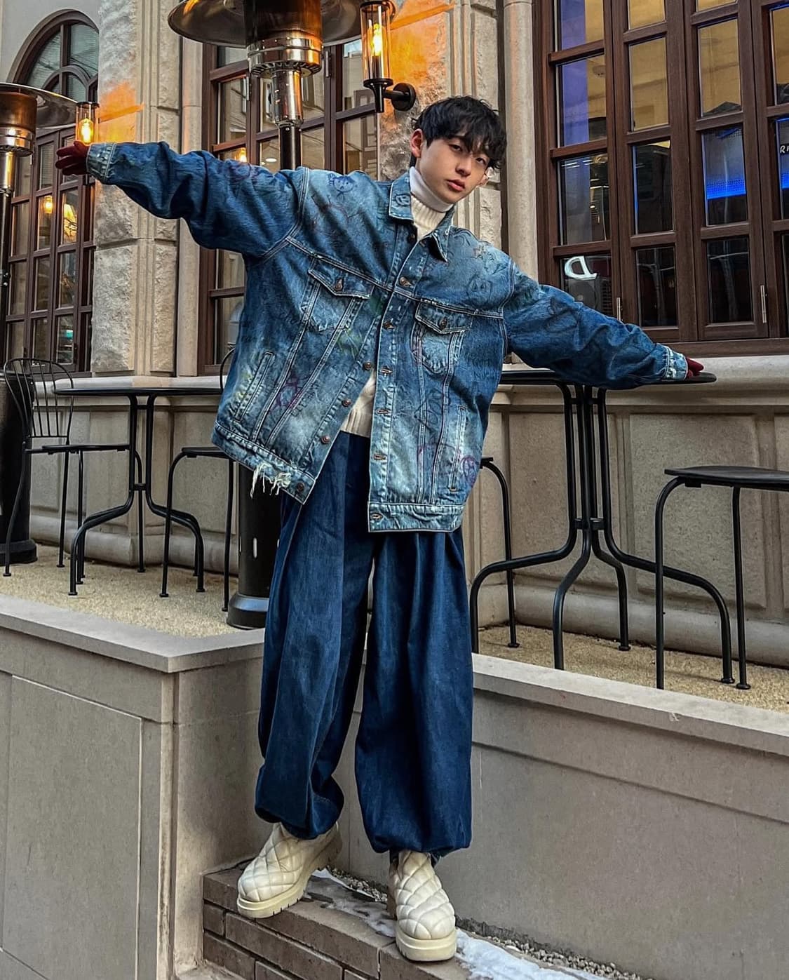 자라 아더에러 와이드 레그 진 블루  상품이미지2