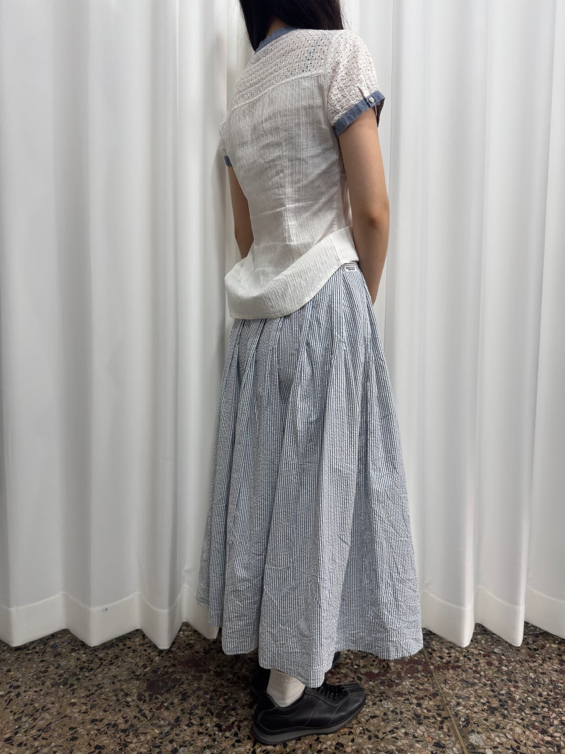 non non stripe pleats skirt 상품이미지4