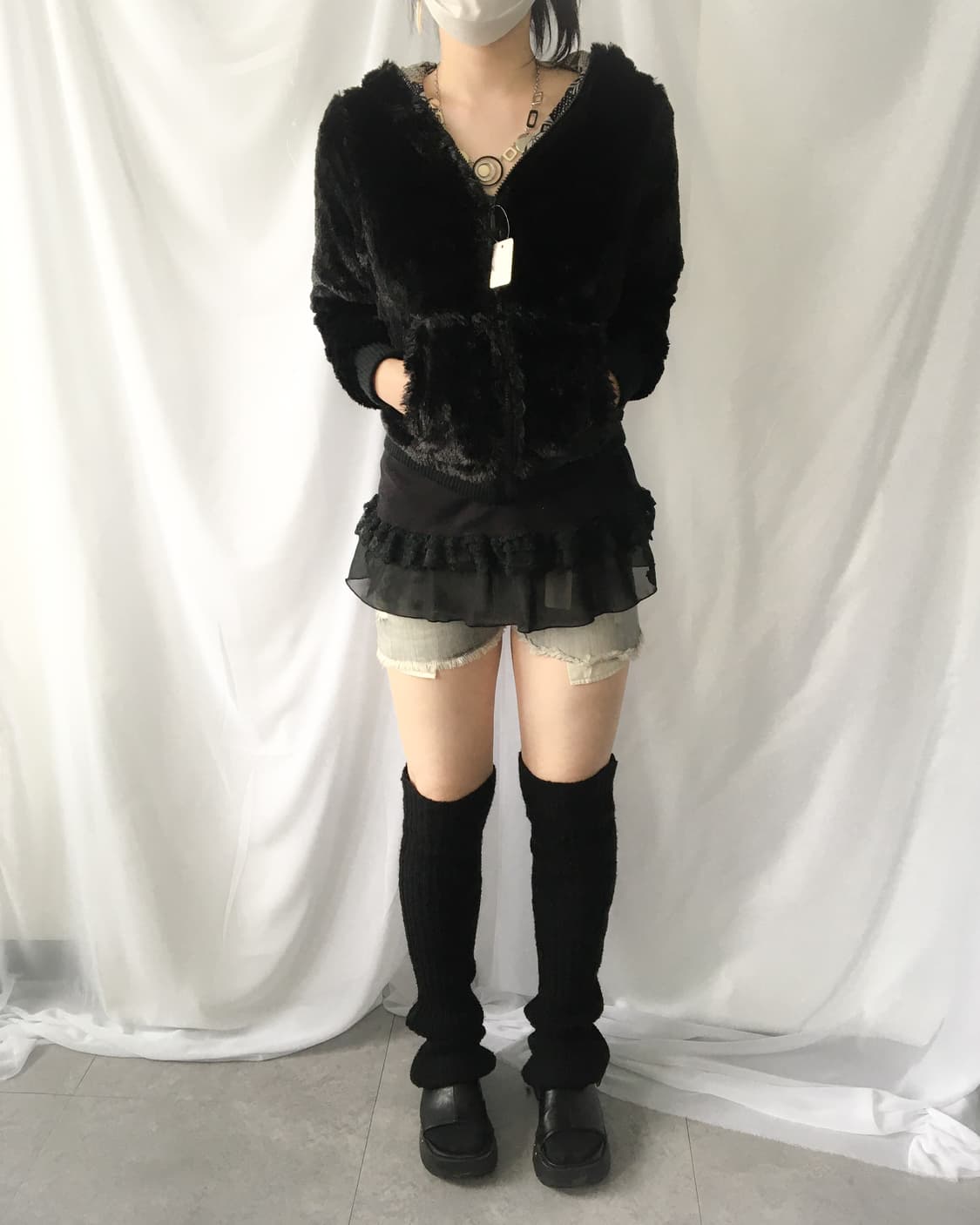 Fake fur hood zip up 상품이미지6