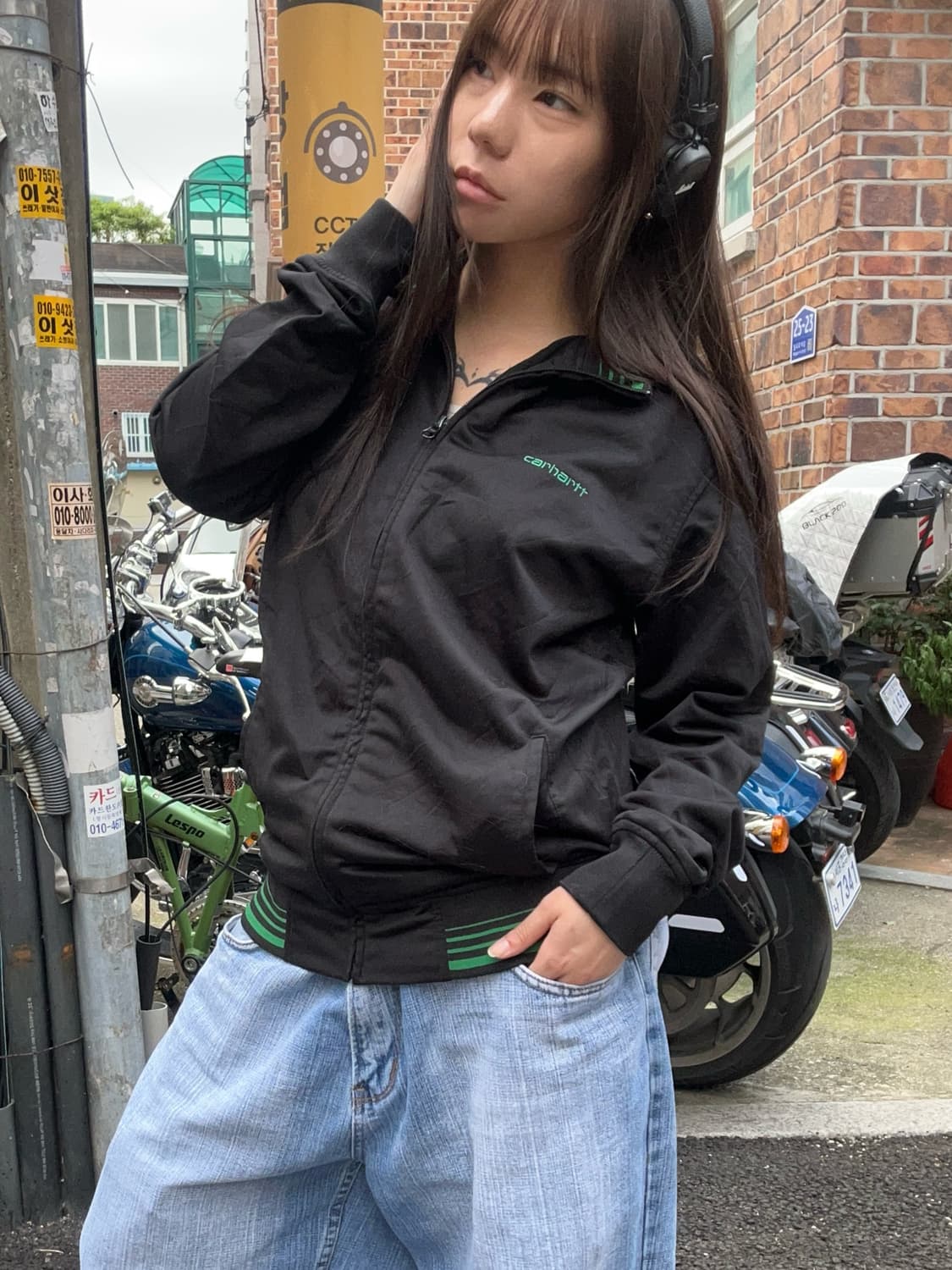 90s CARHARTT 블랙 져지 트랙탑 상품이미지3