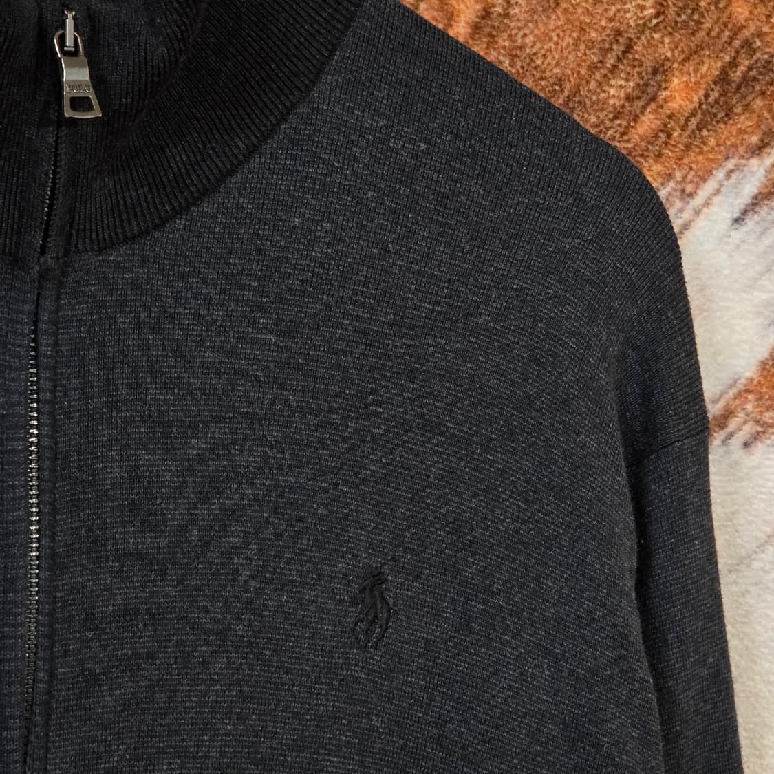 폴로 랄프로렌 차콜 투웨이 니트 집업 상품이미지2