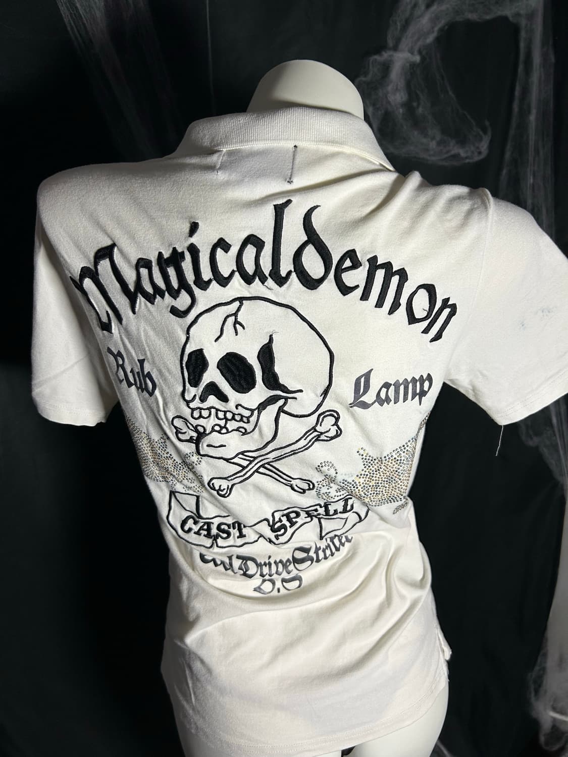 skull punk collar half sleeve 상품이미지1