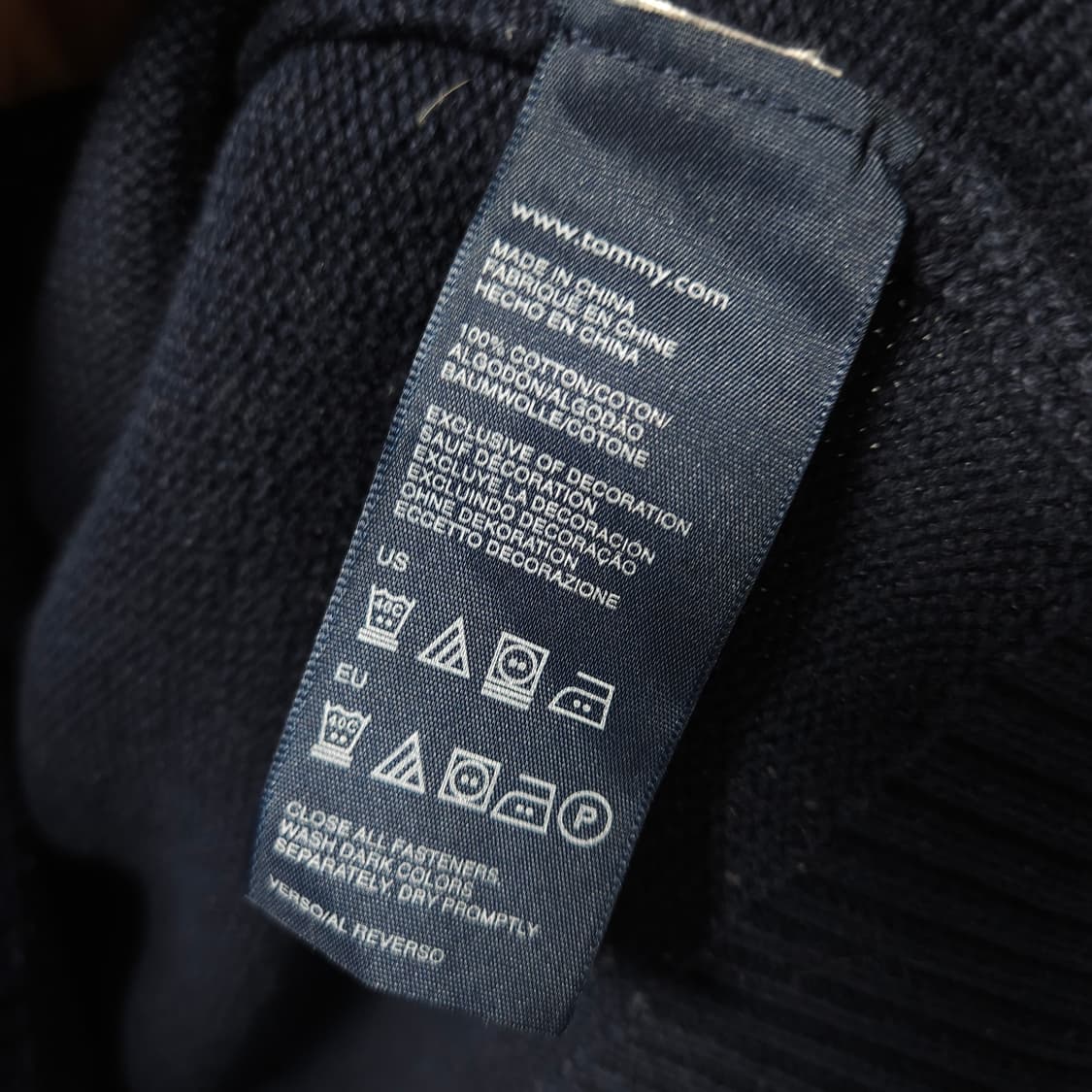 M ) 타미힐피거 여성 네이비 니트 집업 가디건 상품이미지4