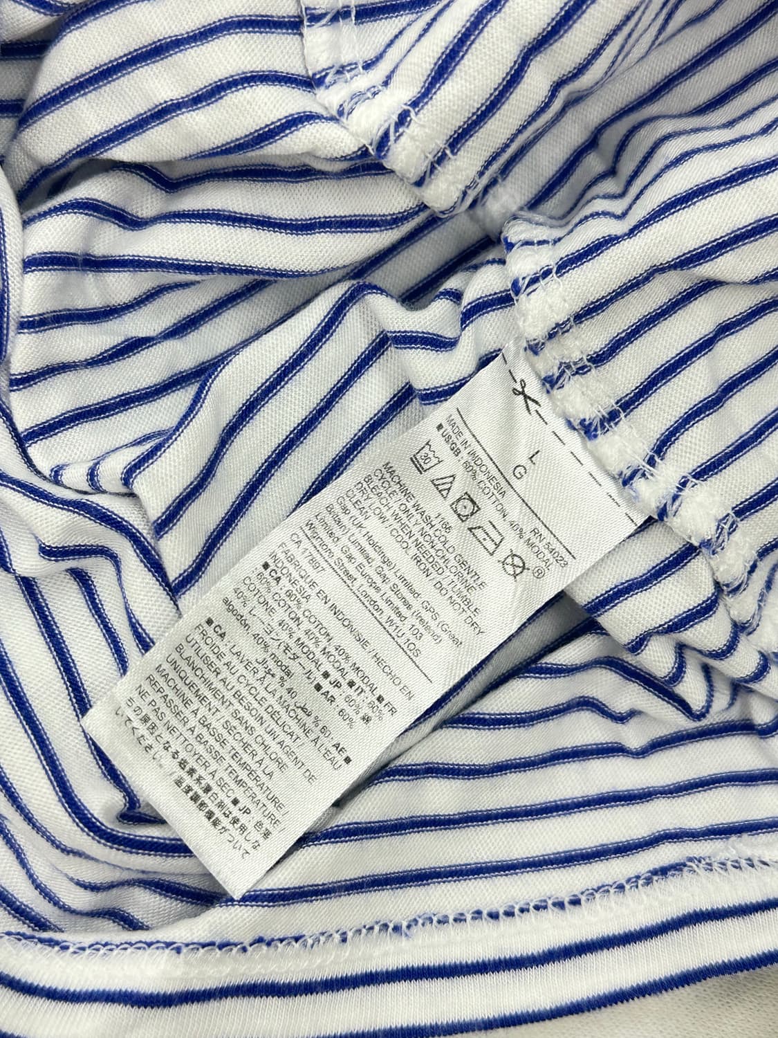 Gap 재팬 스트라이프 단가라 브이넥 반팔티셔츠 상품이미지5