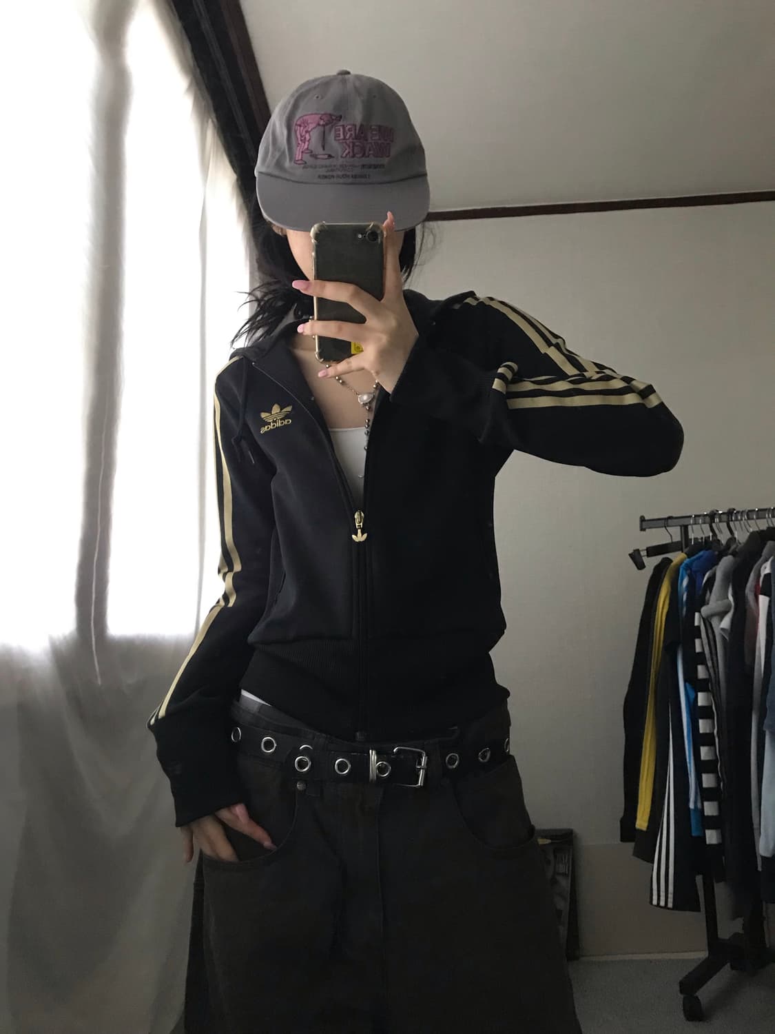 아디다스 블랙 골드 후드져지 상품이미지6